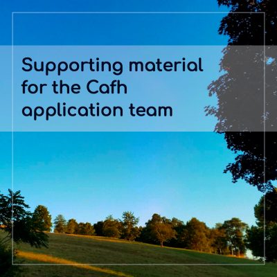 Supporting material for the Cafh application team