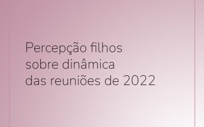 Percepção filhos sobre dinâmica das reuniões de 2022